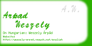 arpad weszely business card