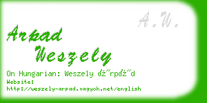 arpad weszely business card